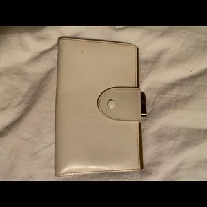 Vintage white wallet. Italy genuine calfskin